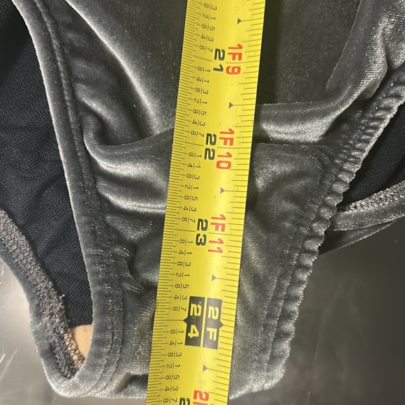 Ilógea leotard body suit gray/ silver long sleeve mesh appliquéd sz l custom - Picture 8 of 8